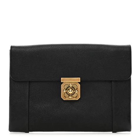 chloe elsie clutch|CHLOE Elsie Goatskin Clutch Black 1391756.